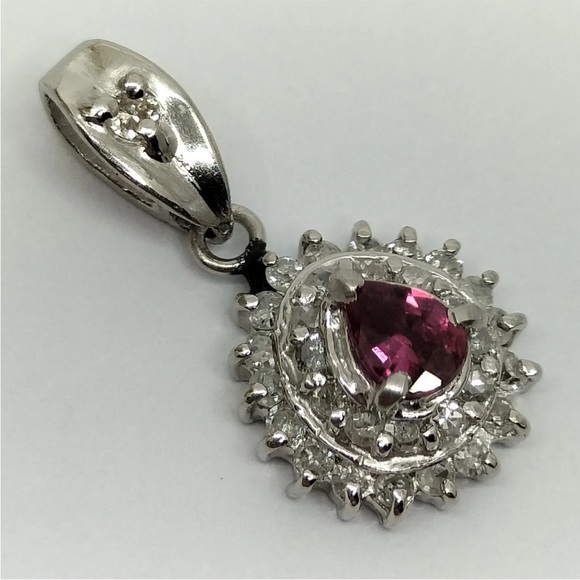Jewelry Pendant Head   Ruby 0.18ct Platinum - Picture 8 of 11